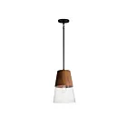 Maxim Lighting 91622CLWNBK Carpenter 1-Light 60W Walnut/Black Pendant