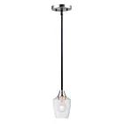 Maxim Lighting 96120CLBKSN Goblet 1-Light 60W Black/Satin Nickel Pendant