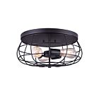 Canarm IFM640B16BK FLORA 3-Lights 180W Matte Black Flush Mount