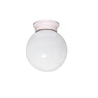 Nuvo Lighting 60-6033 1-Light 60W White Ball Ceiling Flush Mount