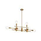 Nuvo Lighting Delphi 60-6872 8-Lights 480W Aged Gold Rod Island Pendant
