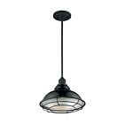 Nuvo Lighting 60-7004 Newbridge 1-Light 60W Glass Black Rod Pendant