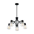 Nuvo Lighting 60-7105 Skybridge 5-Lights 300W Matte Black Rod Chandelier