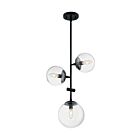 Nuvo Lighting 60-7134 Sky 3-Lights 180W Matte Black Rod Pendant