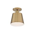 Nuvo Lighting 60-7321 Motif 1-Light 100W Brushed Brass Semi Flush Mount
