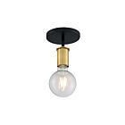 Nuvo Lighting 60-7343 Ryder 1-Light 60W Black Semi Flush Mount