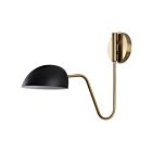 Nuvo Lighting Trilby 60-7391 1 Light Matte Black With Burnished Brass 60W Wall Sconce