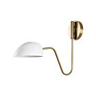 Nuvo Lighting Trilby 60-7392 1 Light Matte White With Burnished Brass 60W Wall Sconce