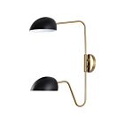 Nuvo Lighting Trilby 60-7393 2 Lights Matte Black With Burnished Brass 120W Wall Sconce