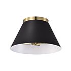 Nuvo Lighting Dover 60-7417 3 Lights Black With Vintage Brass 120W Small Flush Mount