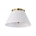 Nuvo Lighting Dover 60-7418 2 Lights White With Vintage Brass 120W Small Flush Mount