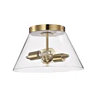 Nuvo Lighting Dover 60-7419 2 Lights Vintage Brass 120W Small Flush Mount