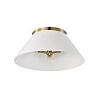 Nuvo Lighting Dover 60-7421 3 Lights White With Vintage Brass 180W Large Flush Mount