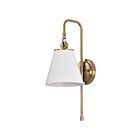 Nuvo Lighting Dover 60-7446 1 Light White With Vintage Brass 60W Wall Sconce