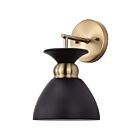 Nuvo Lighting Perkins 60-7458 1 Light Matte Black With Burnished Brass 60W Wall Sconce
