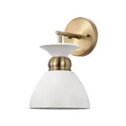 Nuvo Lighting Perkins 60-7459 1 Light Matte White With Burnished Brass 60W Wall Sconce