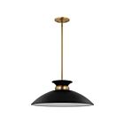 Nuvo Lighting Perkins 60-7461 1 Light Matte Black With Burnished Brass 100W Medium Pendant