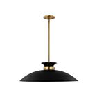 Nuvo Lighting Perkins 60-7462 1 Light Matte Black With Burnished Brass 100W Large Pendant