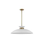 Nuvo Lighting Perkins 60-7465 1 Light Matte White With Burnished Brass 100W Large Pendant