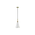 Nuvo Lighting Tango 60-7471 1 Light Matte White With Burnished Brass 60W Small Pendant