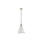 Nuvo Lighting Tango 60-7477 1 Light Matte White With Burnished Brass 60W Large Pendant