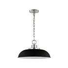 Nuvo Lighting Colony 60-7482 1 Light Matte Black With Polished Nickel 100W Small Pendant