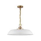 Nuvo Lighting Colony 60-7483 1 Light Matte White With Burnished Brass 100W Medium Pendant
