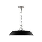 Nuvo Lighting Colony 60-7485 1 Light Matte Black With Polished Nickel 100W Medium Pendant