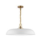 Nuvo Lighting Colony 60-7486 1 Light Matte White With Burnished Brass 100W Large Pendant