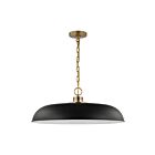 Nuvo Lighting Colony 60-7487 1 Light Matte Black With Burnished Brass 100W Large Pendant