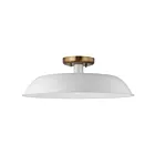 Nuvo Lighting Colony 60-7493 1 Light Matte White With Burnished Brass 60W Medium Semi-flush Mount Fixture