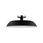 Nuvo Lighting Colony 60-7495 1 Light Matte Black With Polished Nickel 60W Medium Semi-flush Mount Fixture