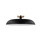 Nuvo Lighting Colony 60-7497 1 Light Matte Black With Burnished Brass 60W Large Semi-flush Mount Fixture