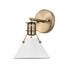 Nuvo Lighting Outpost 60-7520 1 Light Matte White With Burnished Brass 60W Wall Sconce