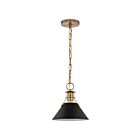 Nuvo Lighting Outpost 60-7521 1 Light Matte Black With Burnished Brass 60W Small Pendant