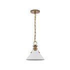Nuvo Lighting Outpost 60-7526 1 Light Matte White With Burnished Brass 60W Large Pendant