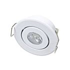 Ortech PUK-M2G 2W White and Satin Nickel Mini LED Puk Downlight CCT Selectable