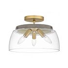 Quoizel Lighting BKT1713LG Burkett 3-Lights 180W Light Gold Semi Flush Mount