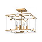 Quoizel Lighting BNK1714W Brinkman 4-Lights 240W Aged Brass Semi-Flush Mount