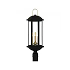 Quoizel Lighting CFD9010MBK Crestfield 3-Lights 180W Matte Black Outdoor Post Lantern