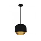Quoizel Lighting FRK1812MBK Frankie 3-Lights 120W Matte Black and Gold Pendant