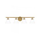 Quoizel Lighting IRA8631WS Ira 4-Lights 240W Weathered Brass Vanity Light