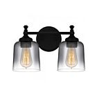 Quoizel Lighting JEN8614MBK Jenson 2-Lights 200W Matte Black Vanity Light