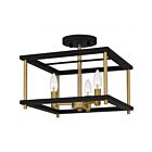 Quoizel Lighting KNW1713MBK Kynwyd 3-Lights 180W Matte Black Semi Flush Mount