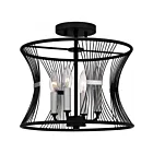Quoizel Lighting LEI1714MBK 4 Lights Matte Black 240W Leiland Semi Flush Mount