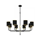 Quoizel Lighting LKY5040MBK Lockery 8-Lights 480W Matte Black Chandelier