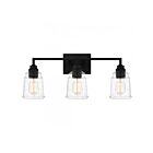 Quoizel Lighting MCI8624MBK McIntire 3-Lights 300W Matte Black Vanity Light
