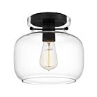 Quoizel Lighting QFL5587MBK Lorah 1-Light 60W Matte Black Flush Mount