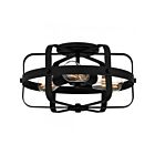 Quoizel Lighting QFL5592MBK Manzel 3-Lights 225W Matte Black Flush Mount