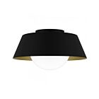 Quoizel Lighting QFL6182MBK 1 Light Matte Black 100W Damascus Flush Mount